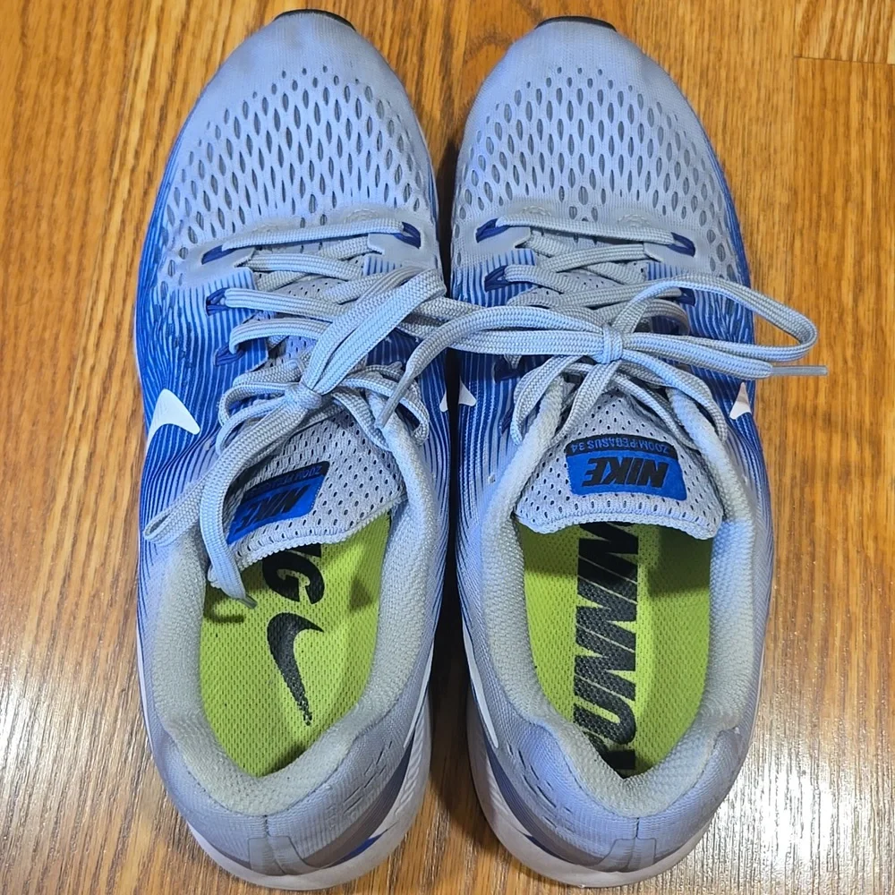 Nike Gray and Blue Athletic Sneakers - Picture 6 of 15